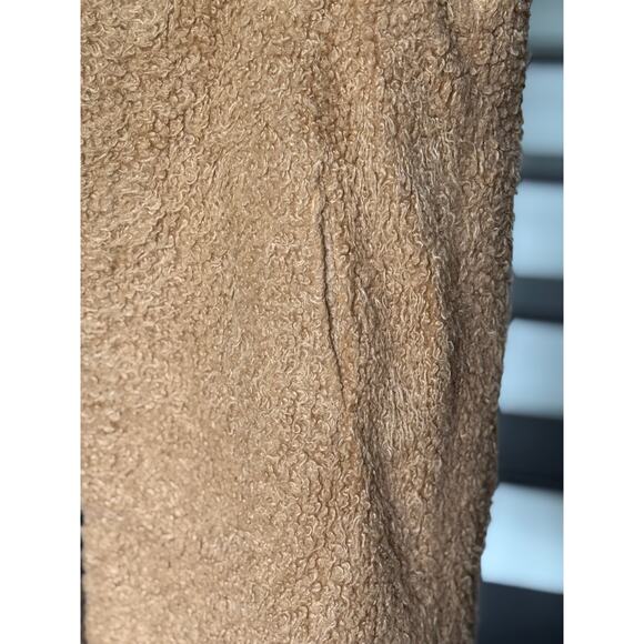 Turquoise Asian Silk Faux Fur Warm Cozy Coat Fall Winter Boho Artsy Chinoiserie - Picture 8 of 11